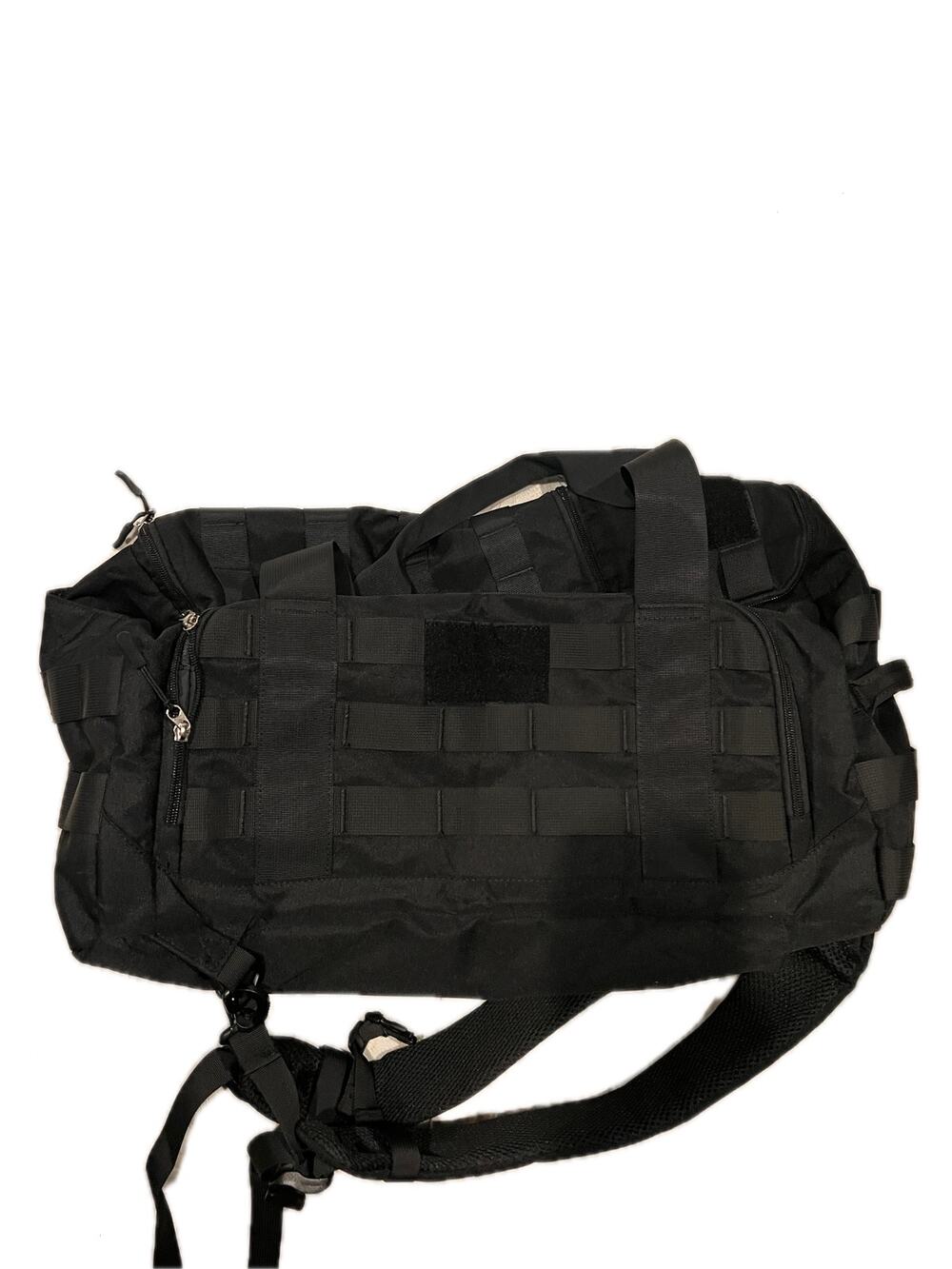 XL Tactical Canvas Black Backpack Duffel 22"x12"x10"